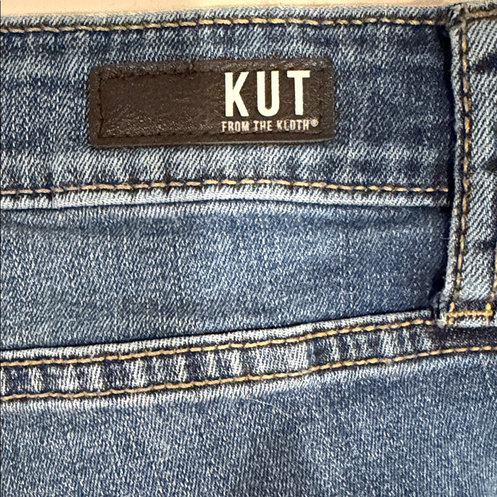 KUT Connie High Rise Skinny Jeans Sz 10 Raw Hem Button Fly Stretch Denim - Picture 6 of 10